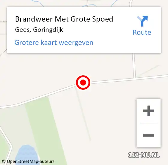 Locatie op kaart van de 112 melding: Brandweer Met Grote Spoed Naar Gees, Goringdijk op 9 november 2013 22:00