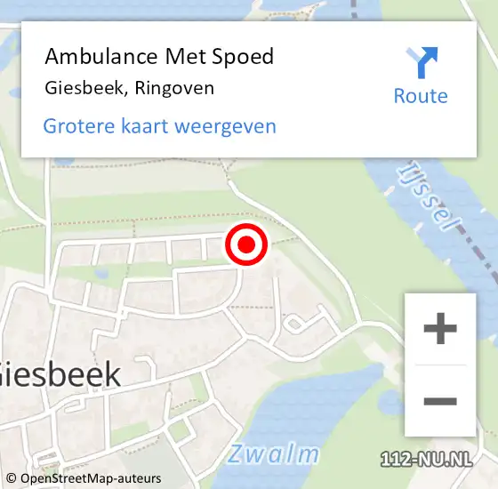 Locatie op kaart van de 112 melding: Ambulance Met Spoed Naar Giesbeek, Ringoven op 12 september 2013 11:32