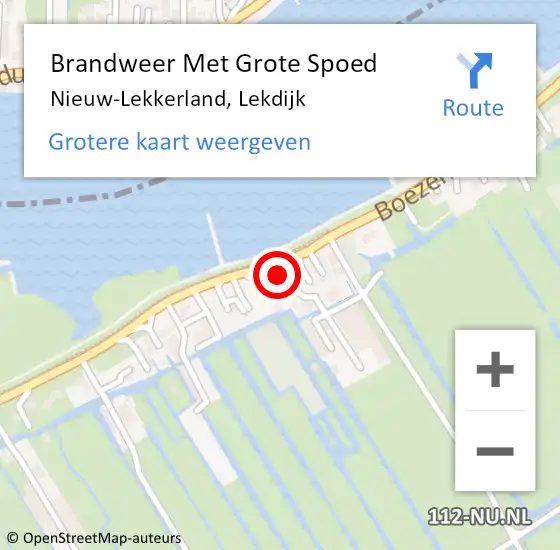 Locatie op kaart van de 112 melding: Brandweer Met Grote Spoed Naar Nieuw-Lekkerland, Lekdijk op 9 november 2013 22:15