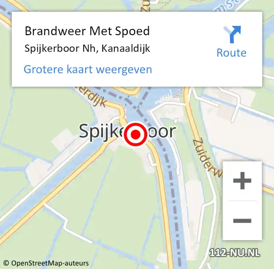 Locatie op kaart van de 112 melding: Brandweer Met Spoed Naar Spijkerboor Nh, Kanaaldijk op 5 juni 2015 15:12