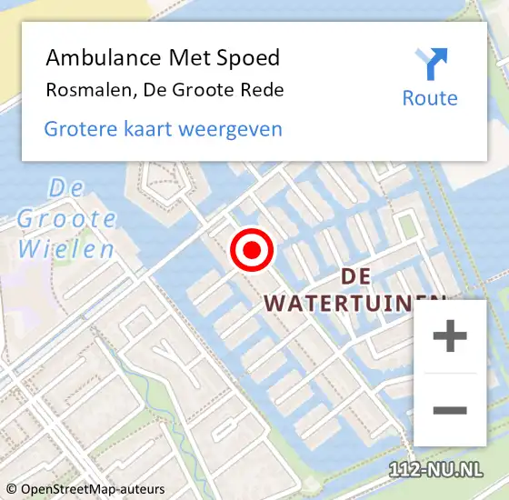 Locatie op kaart van de 112 melding: Ambulance Met Spoed Naar Rosmalen, De Groote Rede op 5 juni 2015 15:14