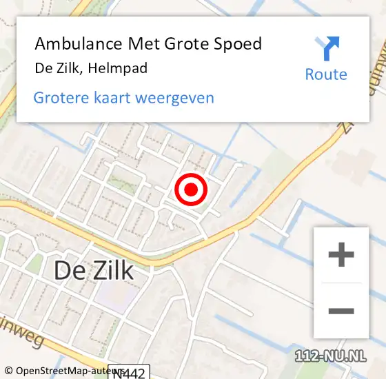 Locatie op kaart van de 112 melding: Ambulance Met Grote Spoed Naar De Zilk, Helmpad op 5 juni 2015 15:43