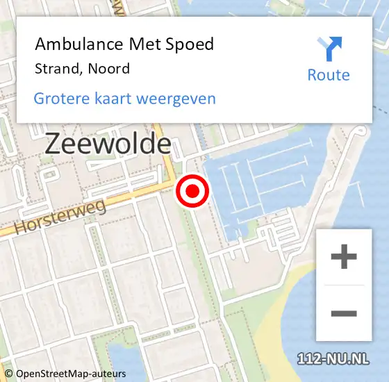 Locatie op kaart van de 112 melding: Ambulance Met Spoed Naar Strand, Noord op 5 juni 2015 16:22