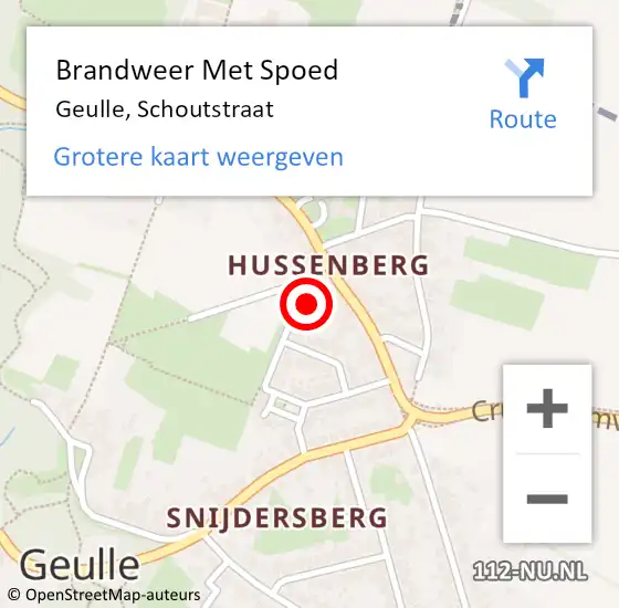 Locatie op kaart van de 112 melding: Brandweer Met Spoed Naar Geulle, Schoutstraat op 5 juni 2015 16:50