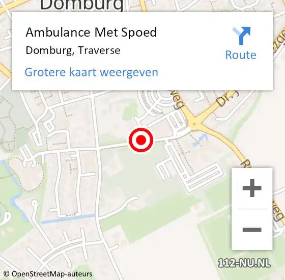 Locatie op kaart van de 112 melding: Ambulance Met Spoed Naar Domburg, Traverse op 5 juni 2015 16:50