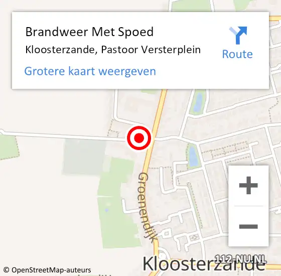 Locatie op kaart van de 112 melding: Brandweer Met Spoed Naar Kloosterzande, Pastoor Versterplein op 5 juni 2015 17:07