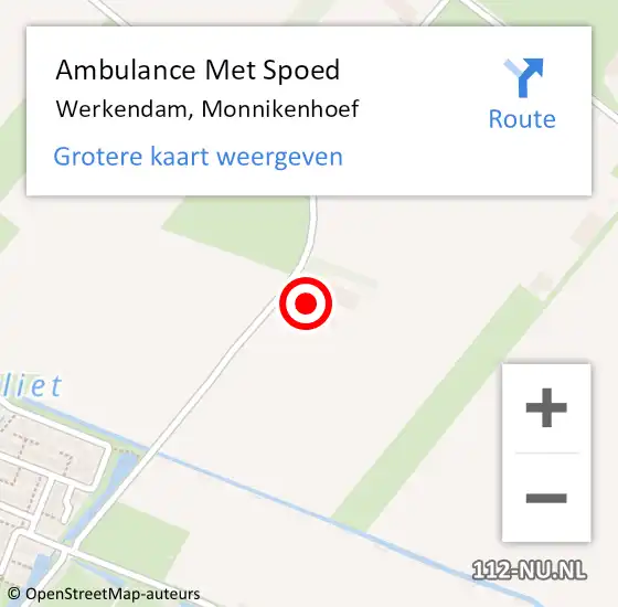 Locatie op kaart van de 112 melding: Ambulance Met Spoed Naar Werkendam, Monnikenhoef op 5 juni 2015 18:26