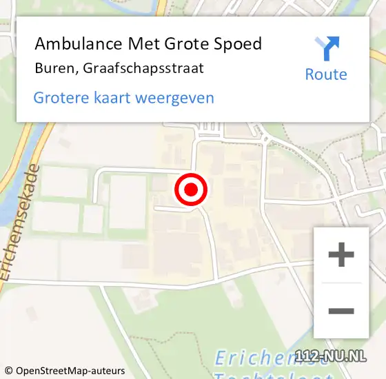 Locatie op kaart van de 112 melding: Ambulance Met Grote Spoed Naar Buren, Graafschapsstraat op 5 juni 2015 18:34