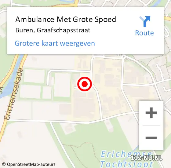 Locatie op kaart van de 112 melding: Ambulance Met Grote Spoed Naar Buren, Graafschapsstraat op 5 juni 2015 19:04