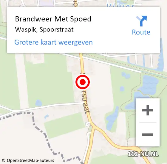 Locatie op kaart van de 112 melding: Brandweer Met Spoed Naar Waspik, Spoorstraat op 5 juni 2015 19:31