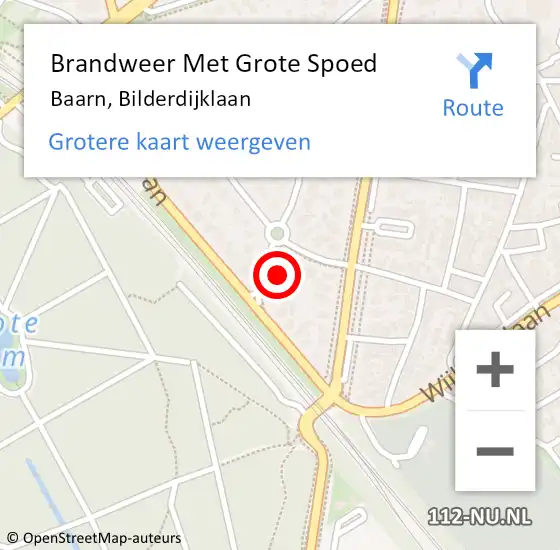 Locatie op kaart van de 112 melding: Brandweer Met Grote Spoed Naar Baarn, Bilderdijklaan op 5 juni 2015 20:27