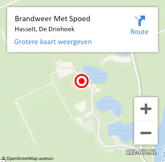 Locatie op kaart van de 112 melding: Brandweer Met Spoed Naar Hasselt, De Driehoek op 5 juni 2015 20:29