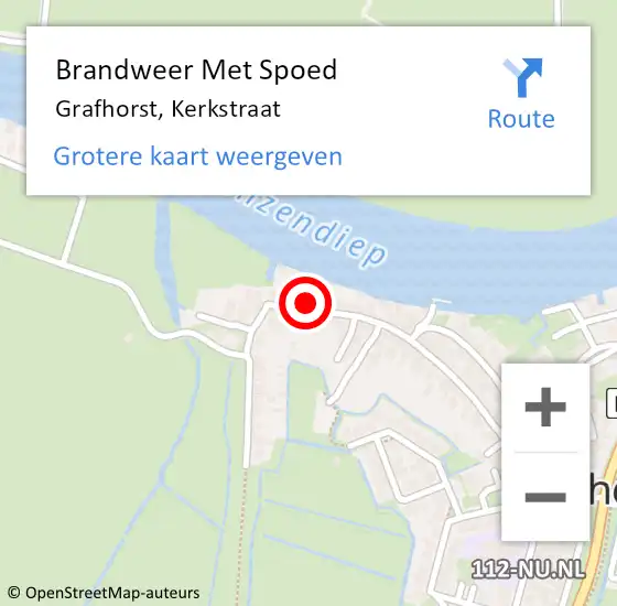 Locatie op kaart van de 112 melding: Brandweer Met Spoed Naar Grafhorst, Kerkstraat op 5 juni 2015 21:26