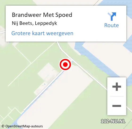 Locatie op kaart van de 112 melding: Brandweer Met Spoed Naar Nij Beets, Leppedyk op 5 juni 2015 21:37