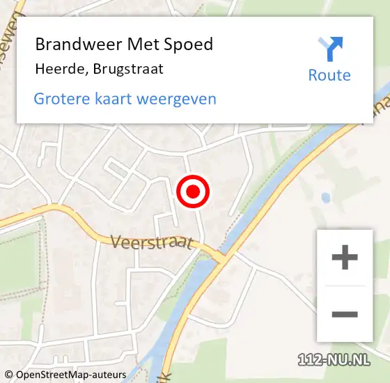 Locatie op kaart van de 112 melding: Brandweer Met Spoed Naar Heerde, Brugstraat op 5 juni 2015 21:55