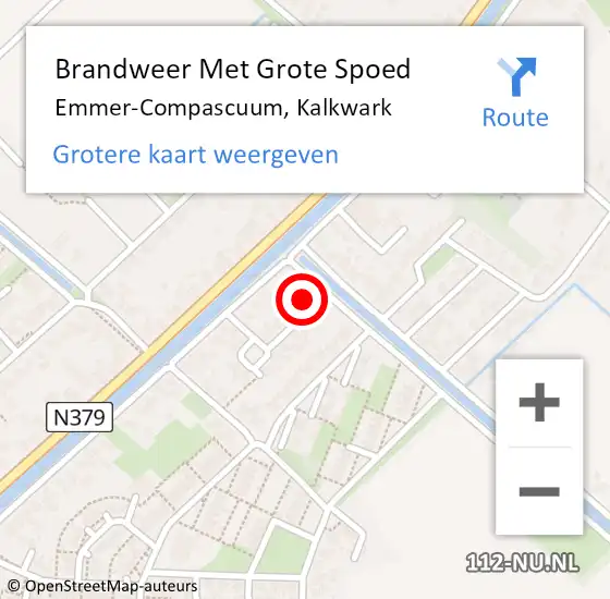 Locatie op kaart van de 112 melding: Brandweer Met Grote Spoed Naar Emmer-Compascuum, Kalkwark op 5 juni 2015 23:52