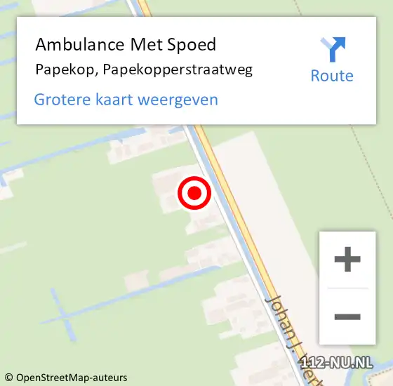 Locatie op kaart van de 112 melding: Ambulance Met Spoed Naar Papekop, Papekopperstraatweg op 6 juni 2015 00:41