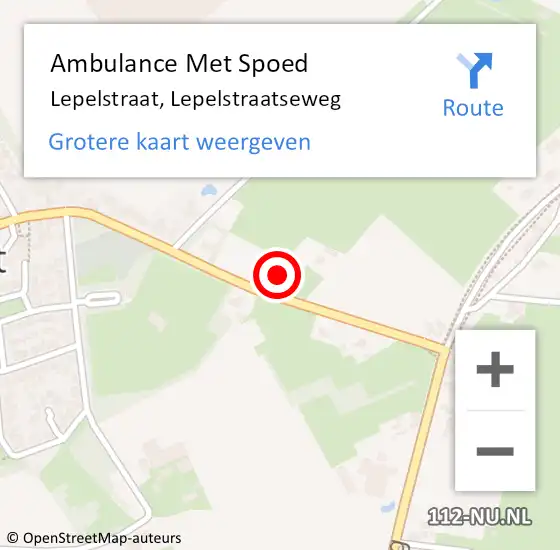 Locatie op kaart van de 112 melding: Ambulance Met Spoed Naar Lepelstraat, Lepelstraatseweg op 6 juni 2015 01:50