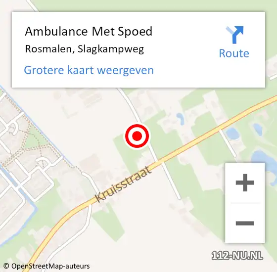 Locatie op kaart van de 112 melding: Ambulance Met Spoed Naar Rosmalen, Slagkampweg op 6 juni 2015 02:59