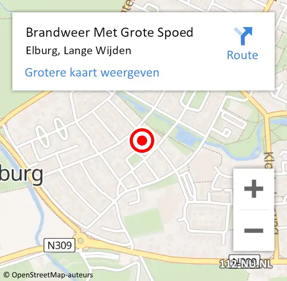 Locatie op kaart van de 112 melding: Brandweer Met Grote Spoed Naar Elburg, Lange Wijden op 6 juni 2015 03:31