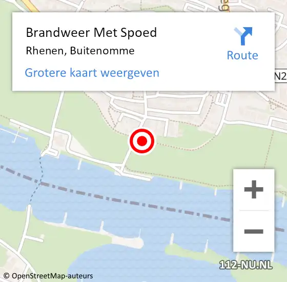 Locatie op kaart van de 112 melding: Brandweer Met Spoed Naar Rhenen, Buitenomme op 6 juni 2015 10:25