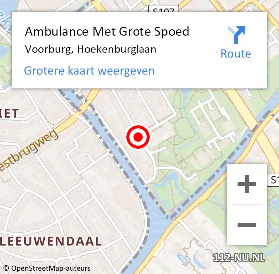 Locatie op kaart van de 112 melding: Ambulance Met Grote Spoed Naar Voorburg, Hoekenburglaan op 6 juni 2015 11:03