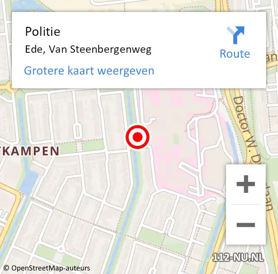 Locatie op kaart van de 112 melding: Politie Ede, Van Steenbergenweg op 6 juni 2015 11:32