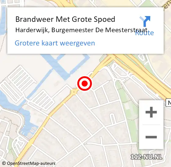 Locatie op kaart van de 112 melding: Brandweer Met Grote Spoed Naar Harderwijk, Burgemeester De Meesterstraat op 10 november 2013 00:48