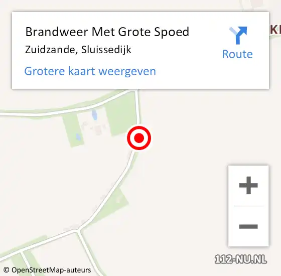 Locatie op kaart van de 112 melding: Brandweer Met Grote Spoed Naar Zuidzande, Sluissedijk op 6 juni 2015 13:01