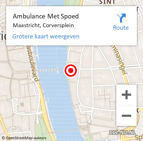 Locatie op kaart van de 112 melding: Ambulance Met Spoed Naar Maastricht, Corversplein op 6 juni 2015 13:03