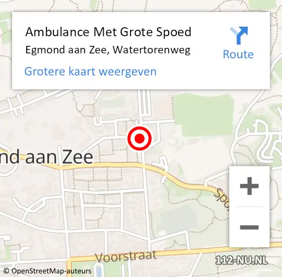 Locatie op kaart van de 112 melding: Ambulance Met Grote Spoed Naar Egmond aan Zee, Watertorenweg op 6 juni 2015 13:42