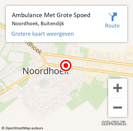 Locatie op kaart van de 112 melding: Ambulance Met Grote Spoed Naar Noordhoek, Buitendijk op 6 juni 2015 14:21