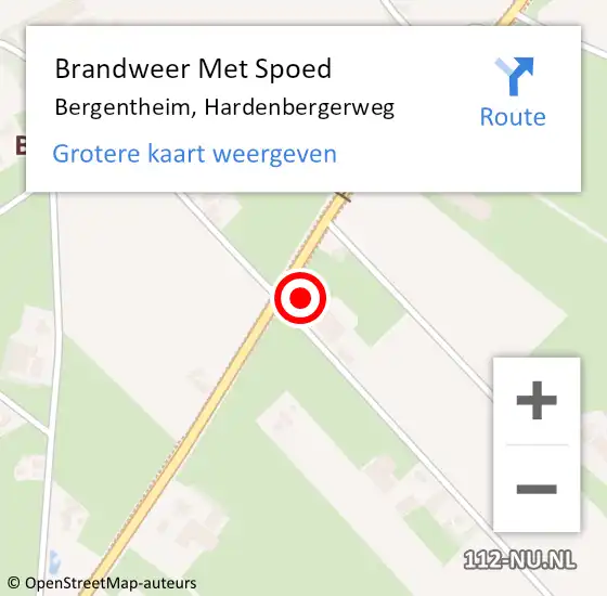 Locatie op kaart van de 112 melding: Brandweer Met Spoed Naar Bergentheim, Hardenbergerweg op 6 juni 2015 14:36