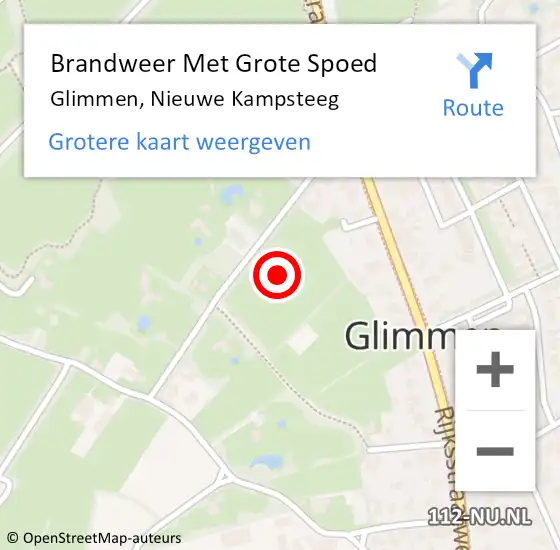 Locatie op kaart van de 112 melding: Brandweer Met Grote Spoed Naar Glimmen, Nieuwe Kampsteeg op 6 juni 2015 16:22