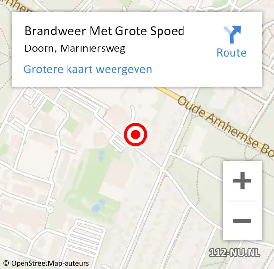 Locatie op kaart van de 112 melding: Brandweer Met Grote Spoed Naar Doorn, Mariniersweg op 6 juni 2015 16:26