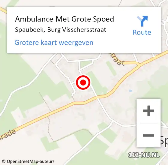 Locatie op kaart van de 112 melding: Ambulance Met Grote Spoed Naar Spaubeek, Burg Visschersstraat op 10 november 2013 02:09