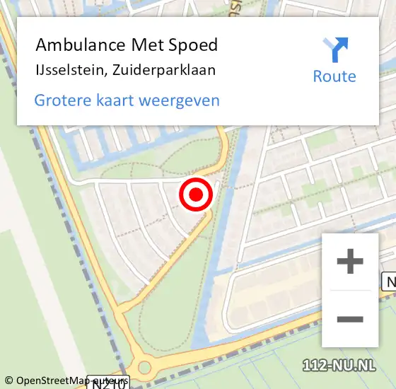 Locatie op kaart van de 112 melding: Ambulance Met Spoed Naar IJsselstein, Zuiderparklaan op 6 juni 2015 18:34