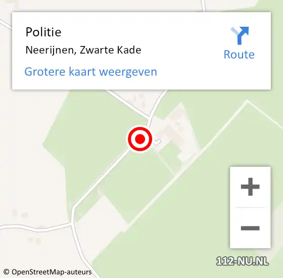 Locatie op kaart van de 112 melding: Politie Neerijnen, Zwarte Kade op 6 juni 2015 20:12