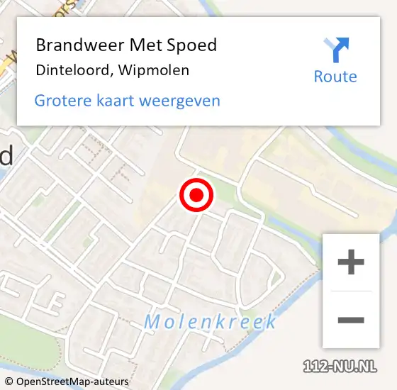 Locatie op kaart van de 112 melding: Brandweer Met Spoed Naar Dinteloord, Wipmolen op 6 juni 2015 22:39