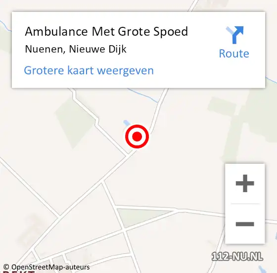 Locatie op kaart van de 112 melding: Ambulance Met Grote Spoed Naar Nuenen, Nieuwe Dijk op 7 juni 2015 02:03