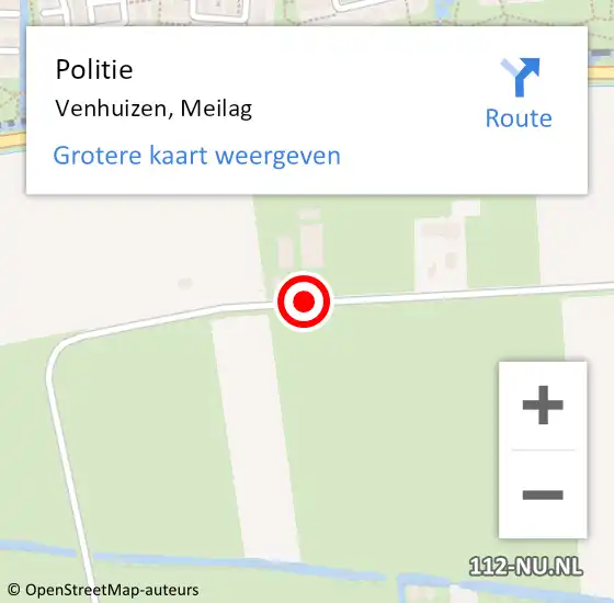 Locatie op kaart van de 112 melding: Politie Venhuizen, Meilag op 7 juni 2015 02:16