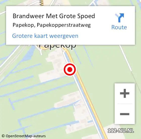 Locatie op kaart van de 112 melding: Brandweer Met Grote Spoed Naar Papekop, Papekopperstraatweg op 7 juni 2015 03:59