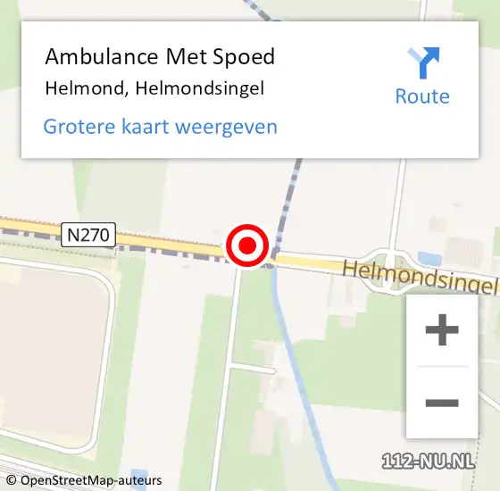 Locatie op kaart van de 112 melding: Ambulance Met Spoed Naar Helmond, Helmondsingel op 7 juni 2015 05:12