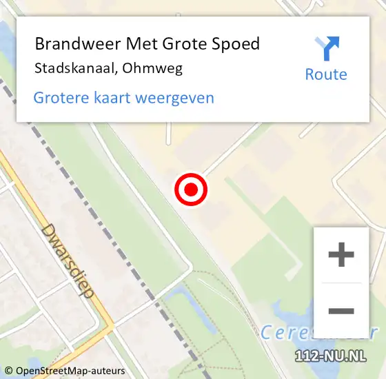 Locatie op kaart van de 112 melding: Brandweer Met Grote Spoed Naar Stadskanaal, Ohmweg op 7 juni 2015 09:12