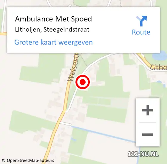 Locatie op kaart van de 112 melding: Ambulance Met Spoed Naar Lithoijen, Steegeindstraat op 7 juni 2015 10:32