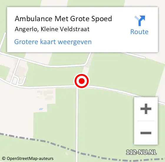 Locatie op kaart van de 112 melding: Ambulance Met Grote Spoed Naar Angerlo, Kleine Veldstraat op 10 november 2013 05:08