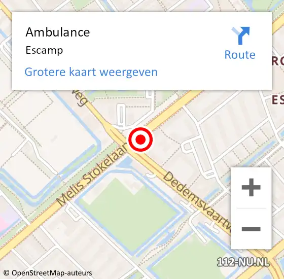 Locatie op kaart van de 112 melding: Ambulance Escamp op 10 november 2013 05:44