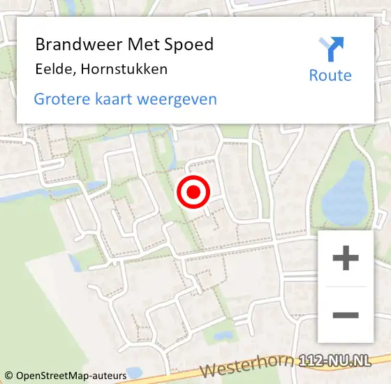 Locatie op kaart van de 112 melding: Brandweer Met Spoed Naar Eelde, Hornstukken op 7 juni 2015 14:22