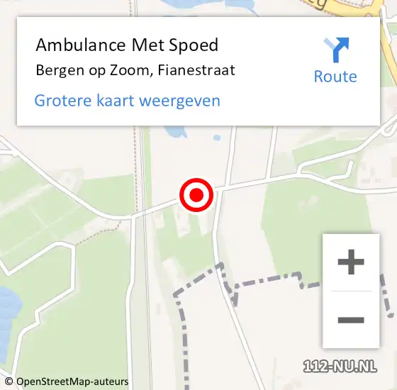 Locatie op kaart van de 112 melding: Ambulance Met Spoed Naar Bergen op Zoom, Fianestraat op 7 juni 2015 15:32