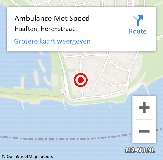 Locatie op kaart van de 112 melding: Ambulance Met Spoed Naar Haaften, Herenstraat op 7 juni 2015 18:15